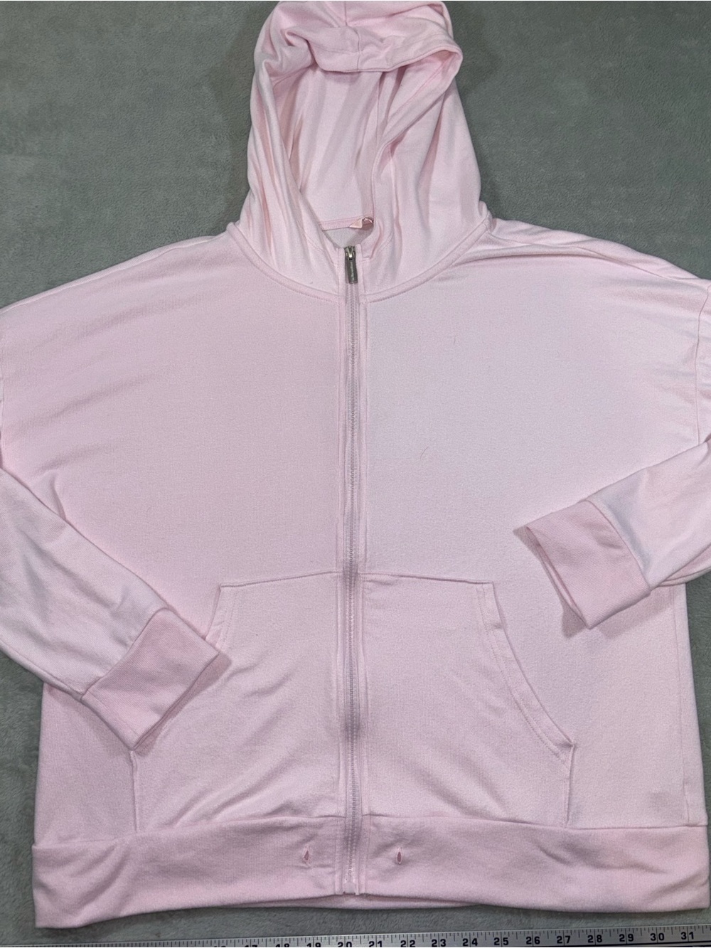 La Vie en Rose Light Pink Full Zip Hoodie - Size Large